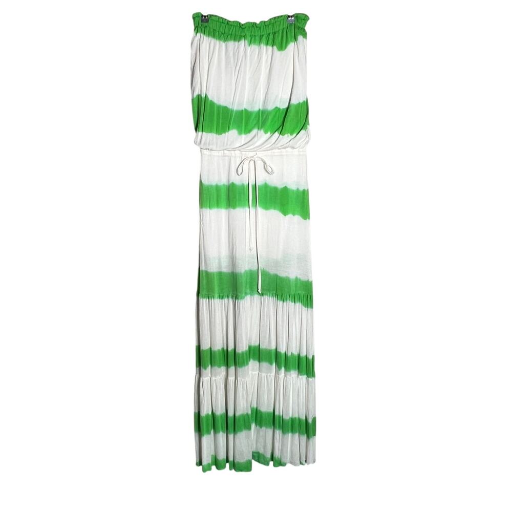 Young Fabulous & Broke Tie-Dye Strapless Maxi Dress Women's Size XS Green White